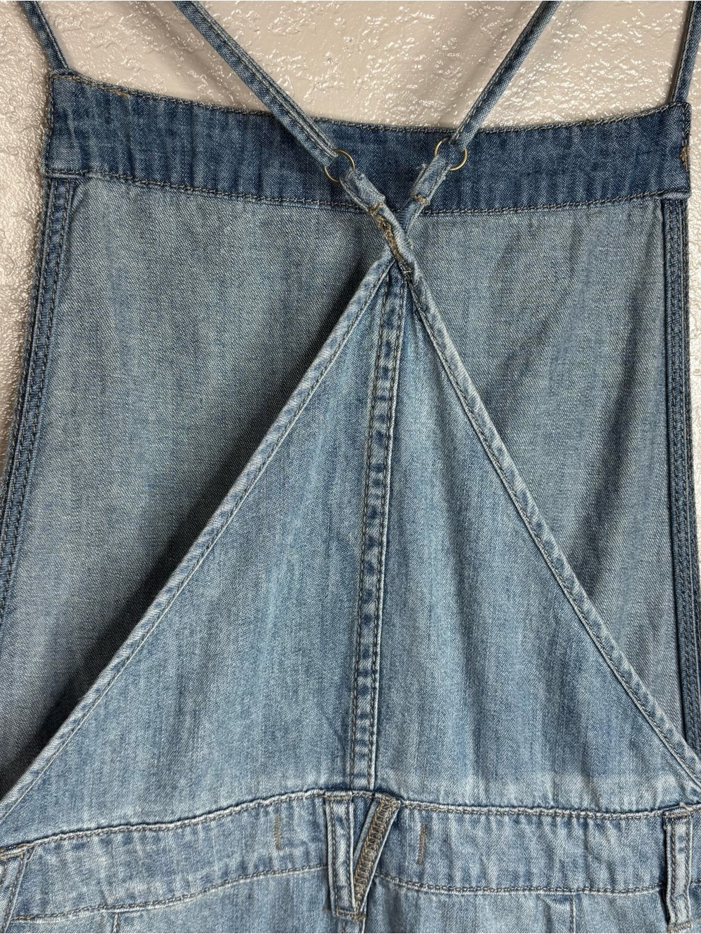 Free People Savannah Light Denim Chambray Overall Jumper Dress New w Tags Size 6 - Picture 9 of 14